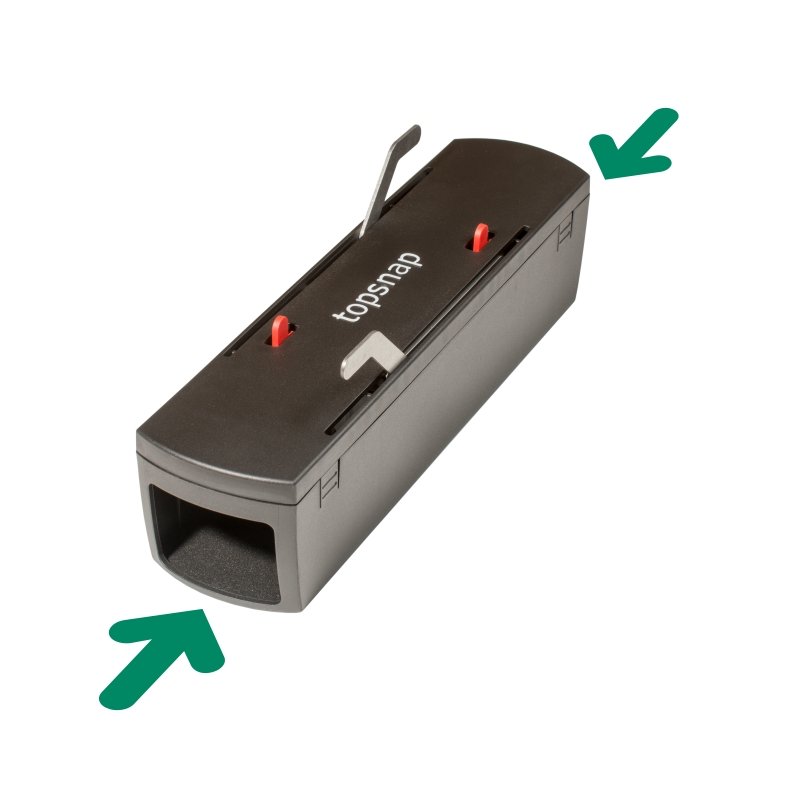 Het dubbele vangmechanisme van de topsnap muizenval geeft kans op dubbele vangst